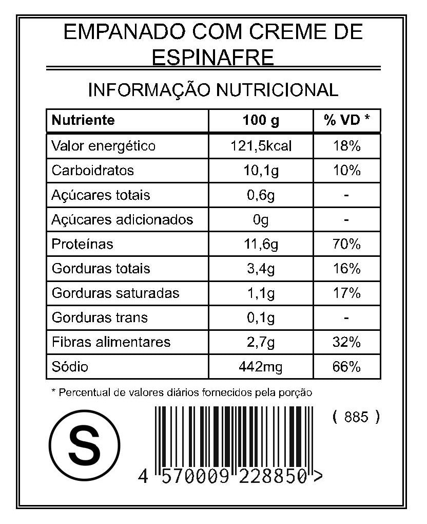 Empanado com Creme de Espinafre "S"