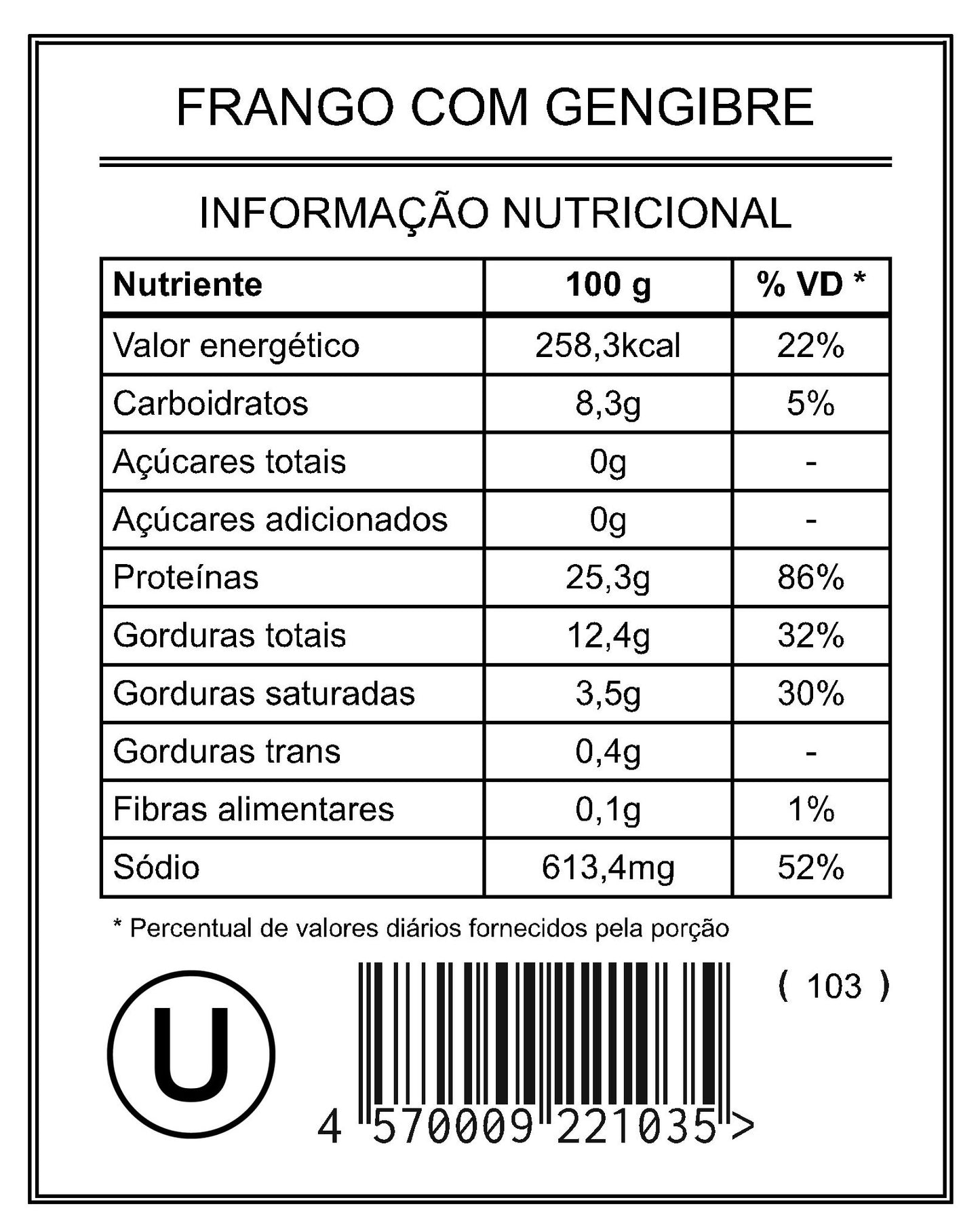 Frango com Gengibre "Mistura Unitária"