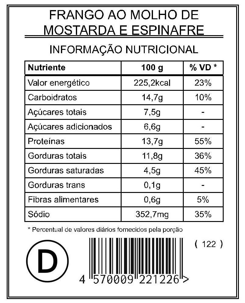 Frango ao Molho de Mostarda e Espinafre "Mistura Dupla"