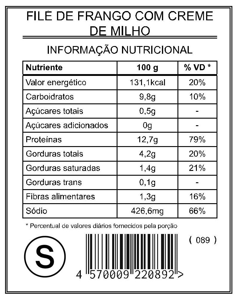 Filé de Frango com Creme de Milho "S"