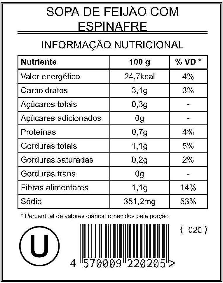 Sopa de Feijão com Espinafre