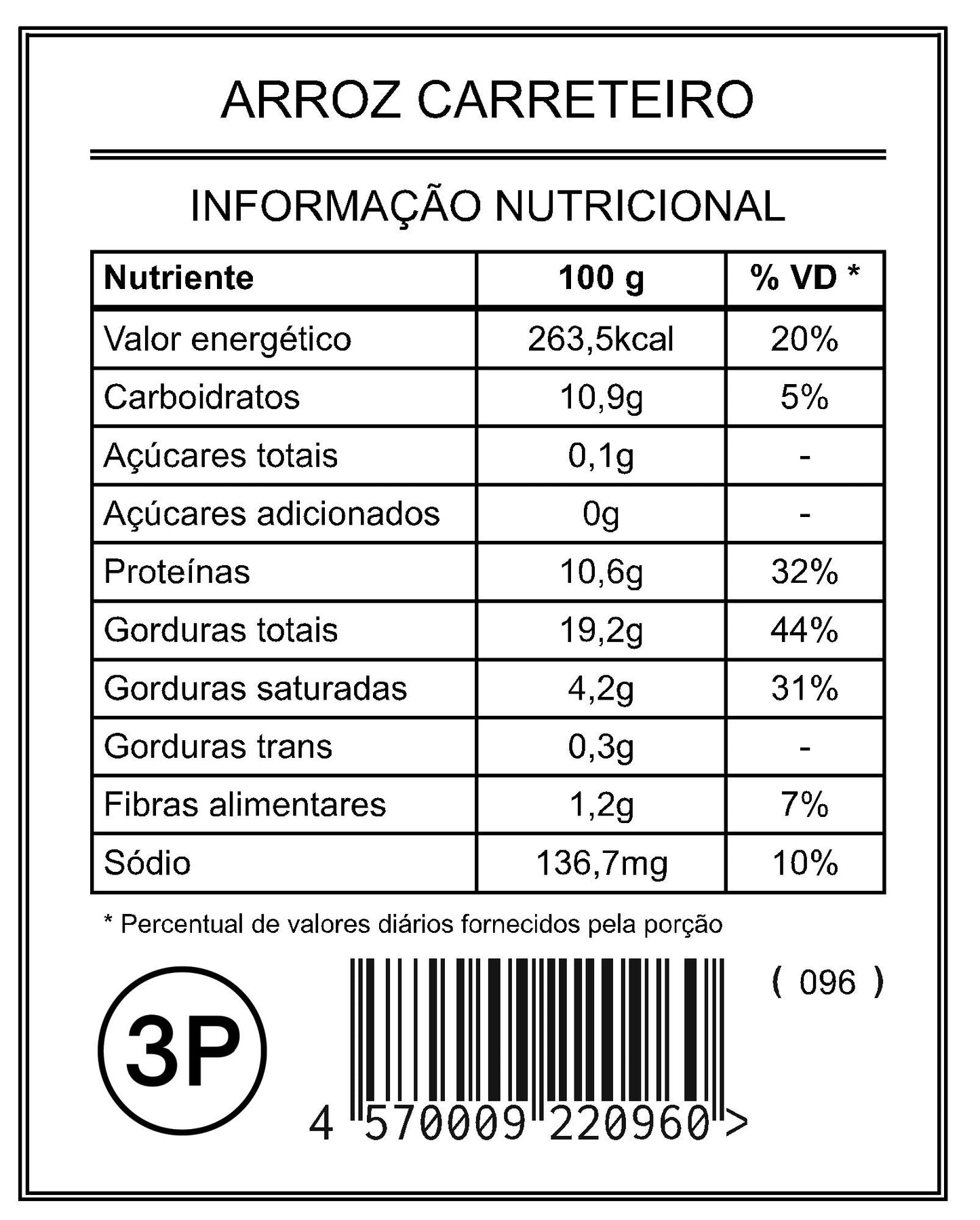 Arroz Carreteiro (3 porções)