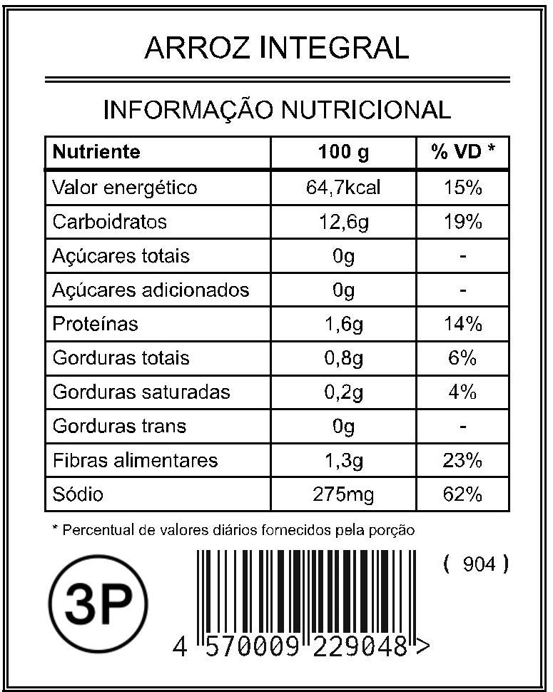 Arroz Integral (3 porções) - Saúde e Sabor