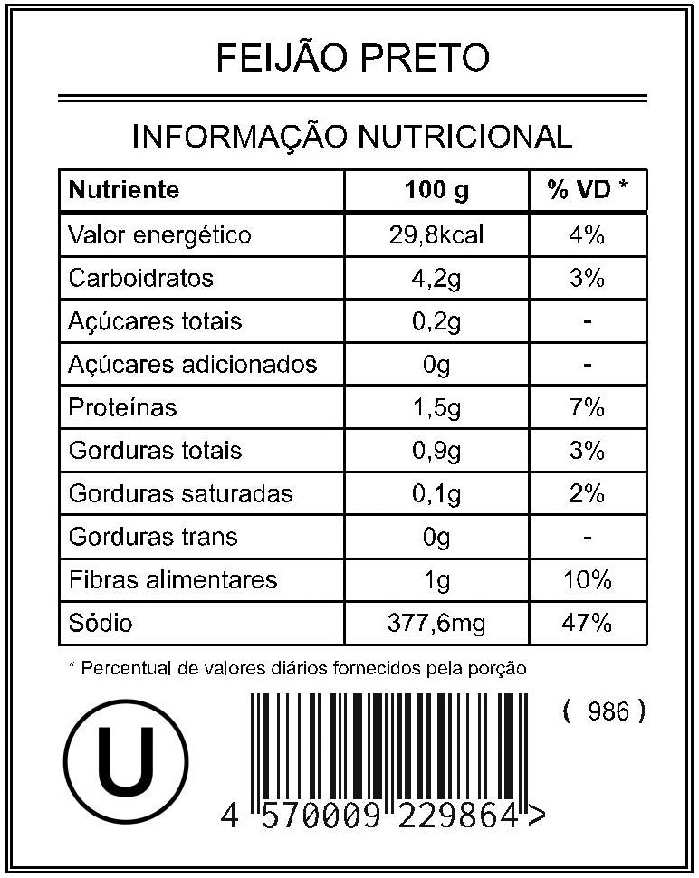 Feijão Preto 250g (Novo) - Saúde e Sabor