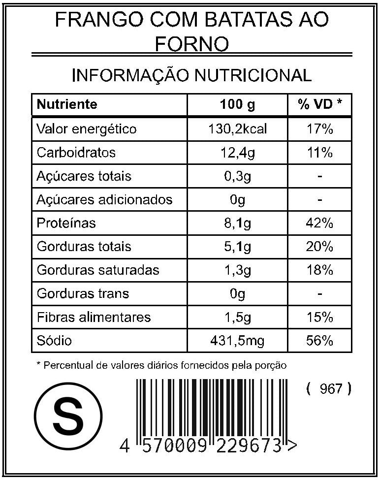 Frango com Batatas ao Forno "S" - Saúde e Sabor