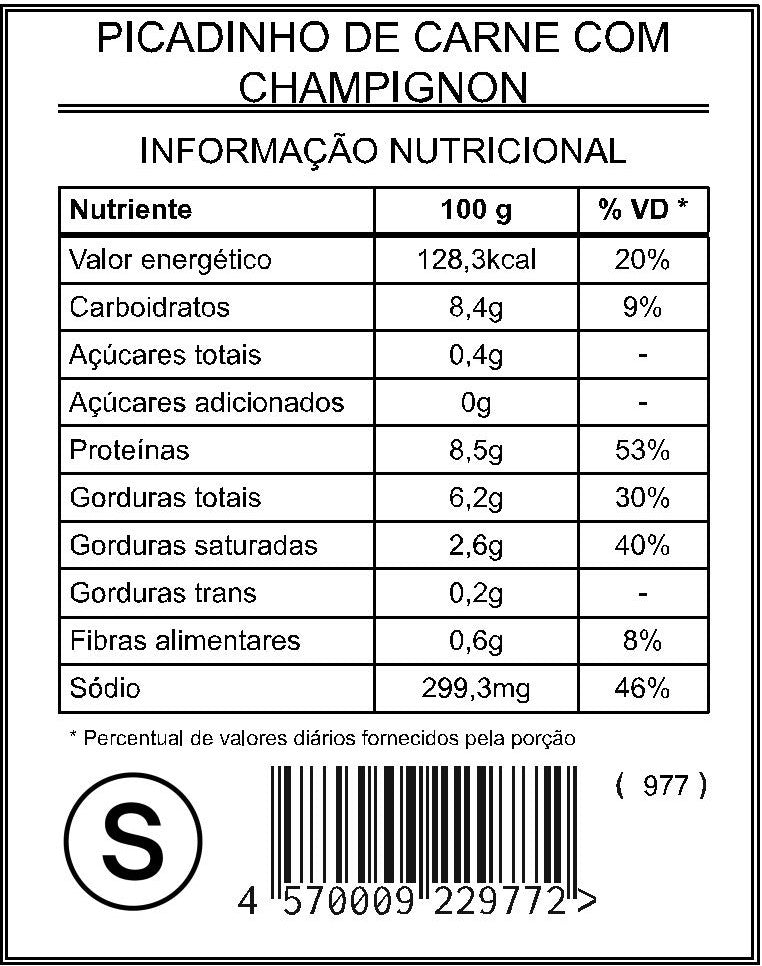 Picadinho de Carne com Champignon "S" - Saúde e Sabor