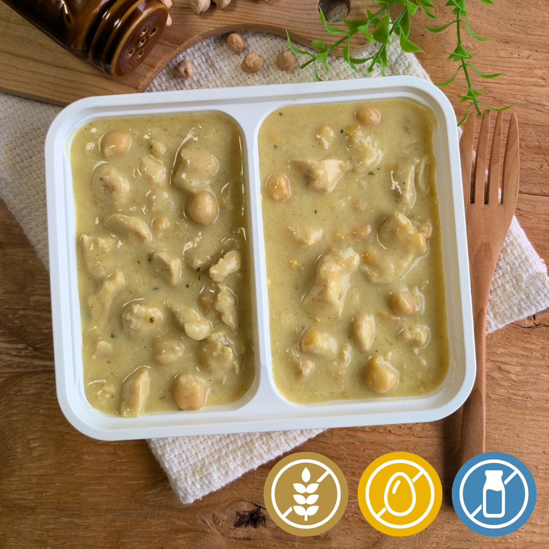 Frango com Grão de Bico ao Curry de Coco "Mistura Dupla"