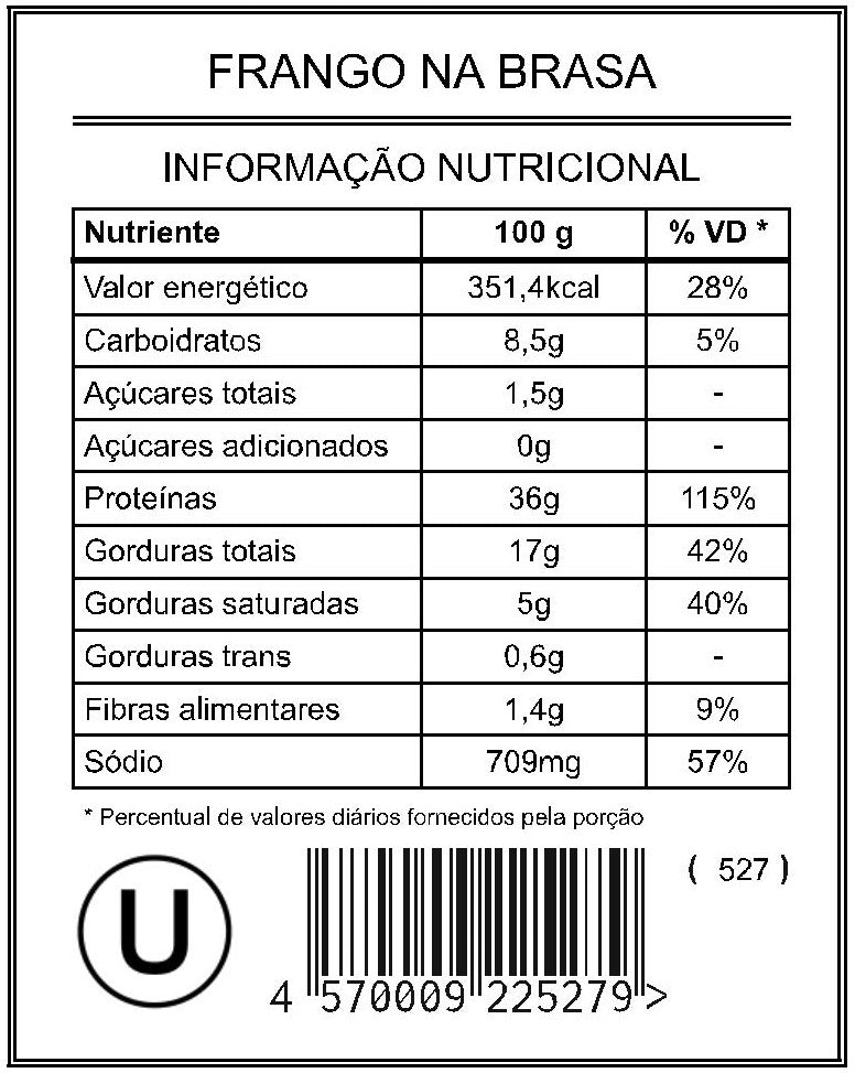 Frango na Brasa "Mistura Unitária"