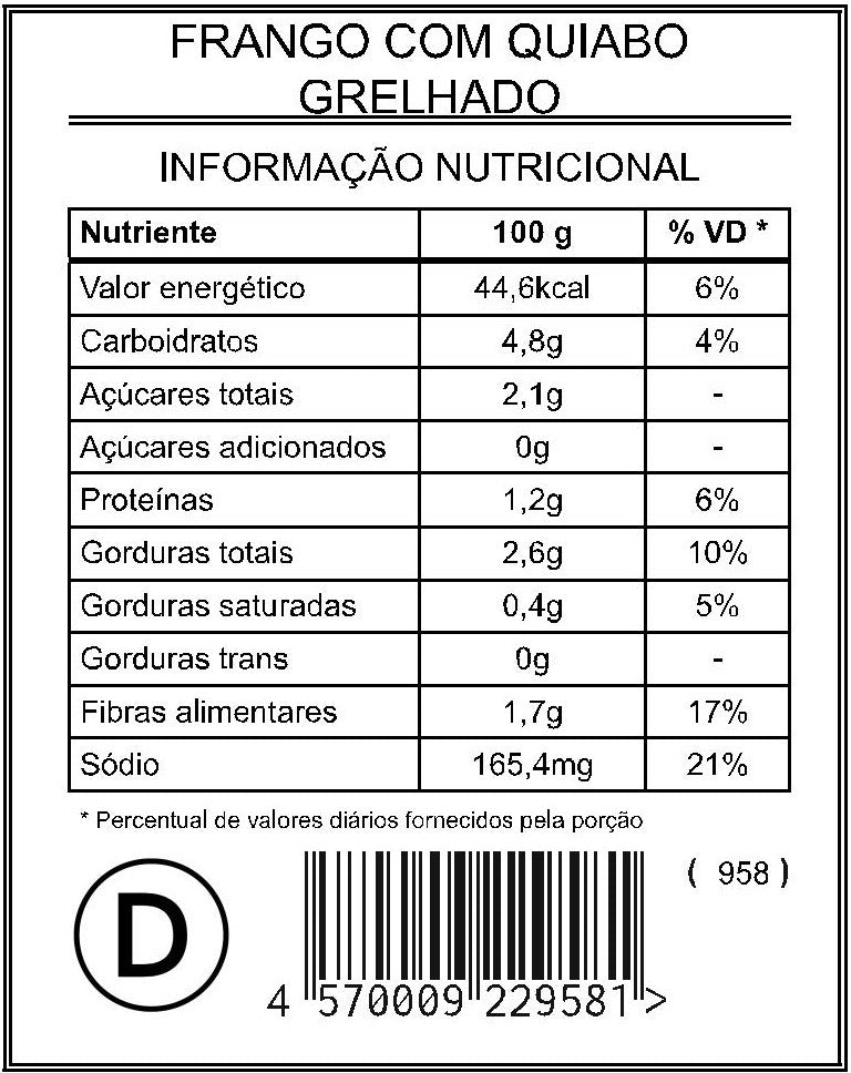 Frango com Quiabo Grelhado "Mistura Dupla"