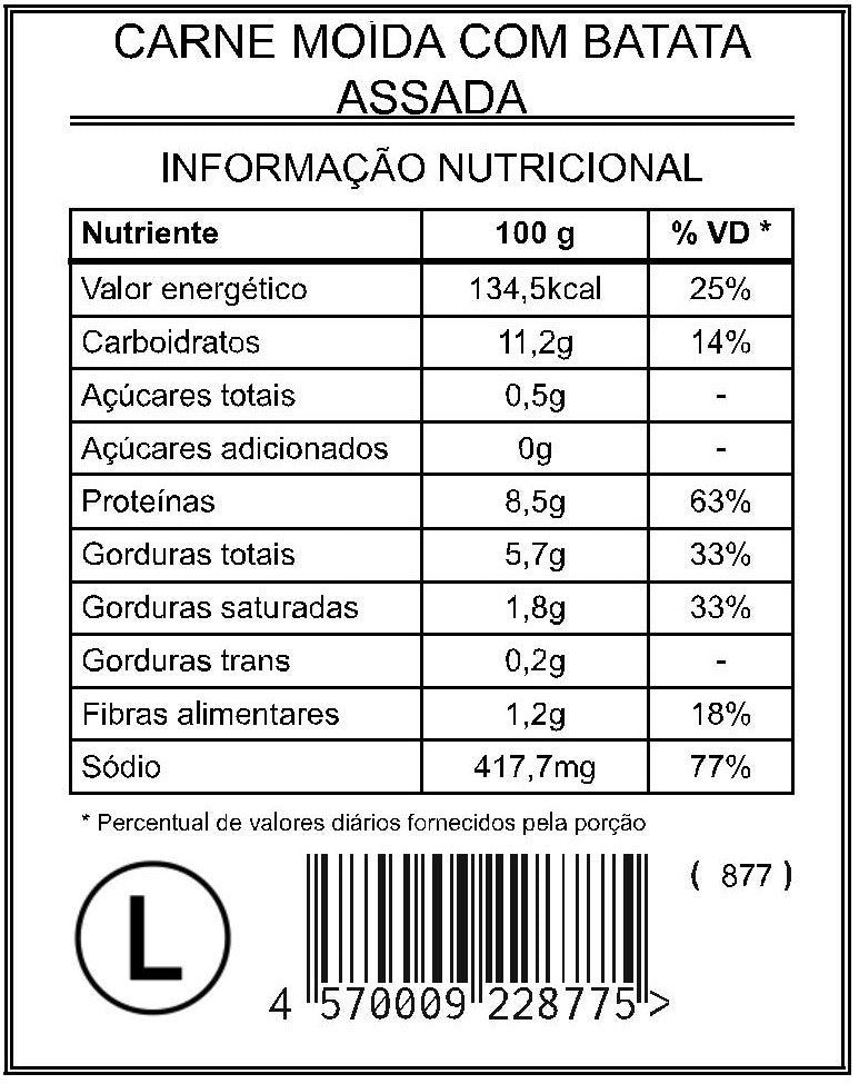 Carne Moída com Batata Assada "L"