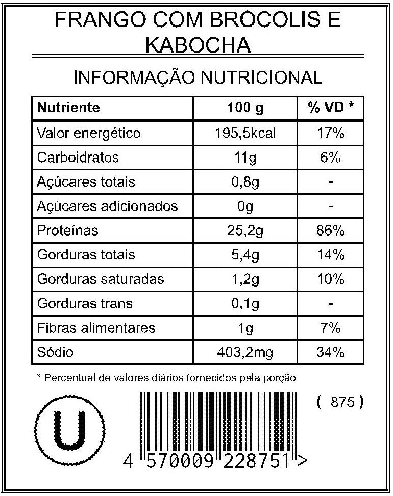 Frango com Brócolis e Kabocha "Mistura Unitária"