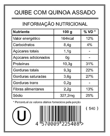Quibe com Quinoa Assado "Mistura Unitária"