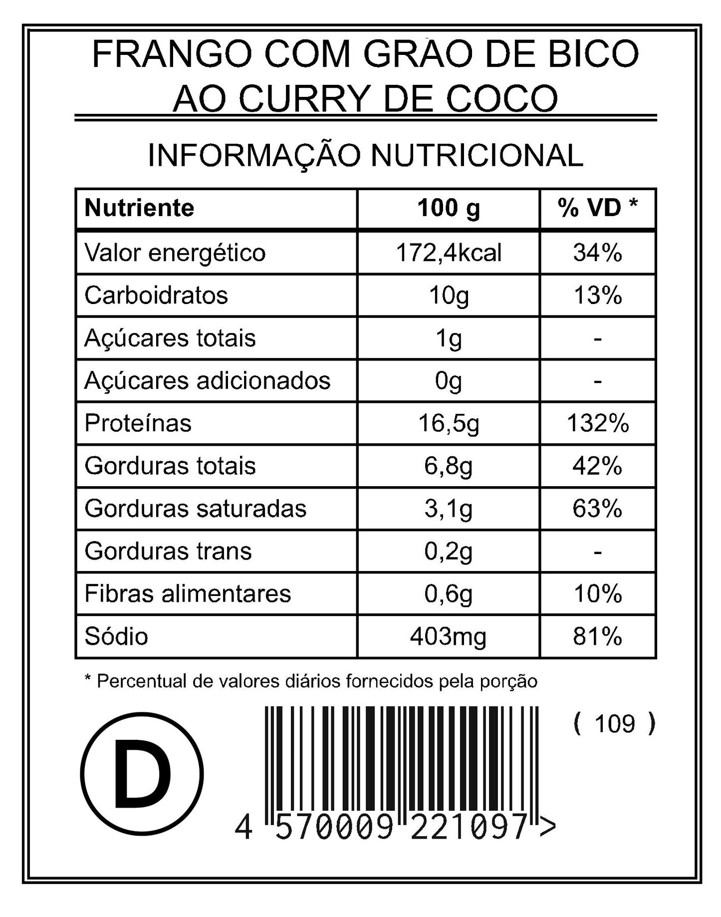 Frango com Grão de Bico ao Curry de Coco "Mistura Dupla"