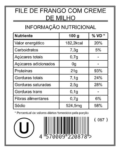 Filé de Frango com Creme de Milho "Mistura Unitária"