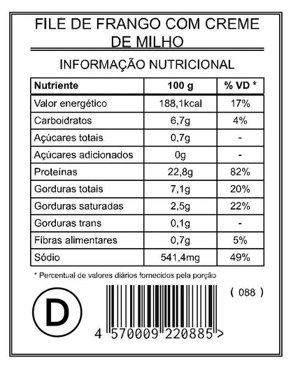 Filé de Frango com Creme de Milho “Mistura Dupla”