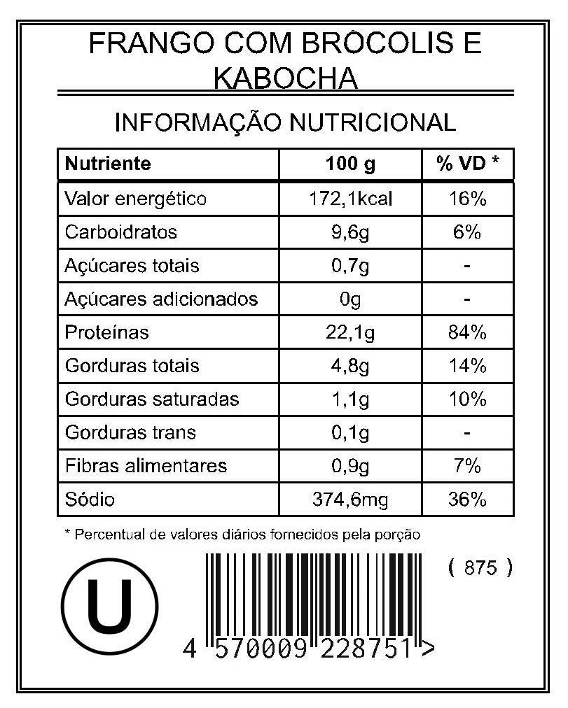 Frango com Brócolis e Kabocha "Mistura Unitária"