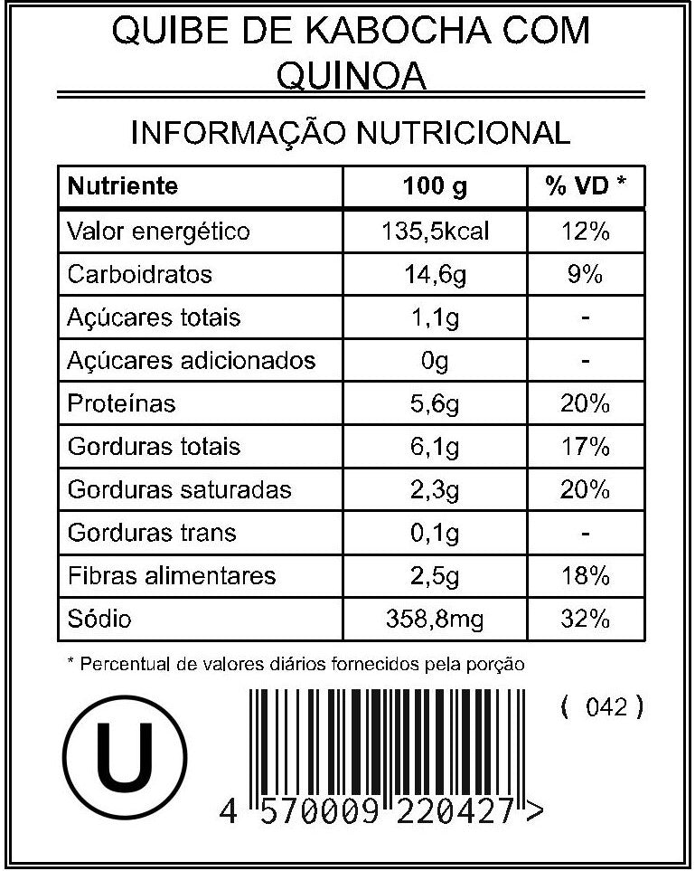 Quibe de Kabocha com Quinoa "Mistura Unitária"