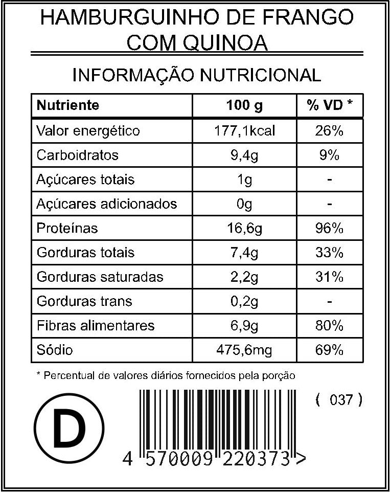 Hamburguinho de Frango com Quinoa "Mistura Dupla"