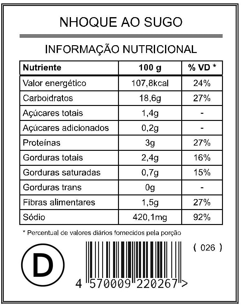 Nhoque ao Sugo "Mistura Dupla"