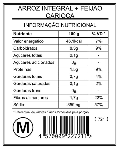 Arroz Integral + Feijão Carioca "M"