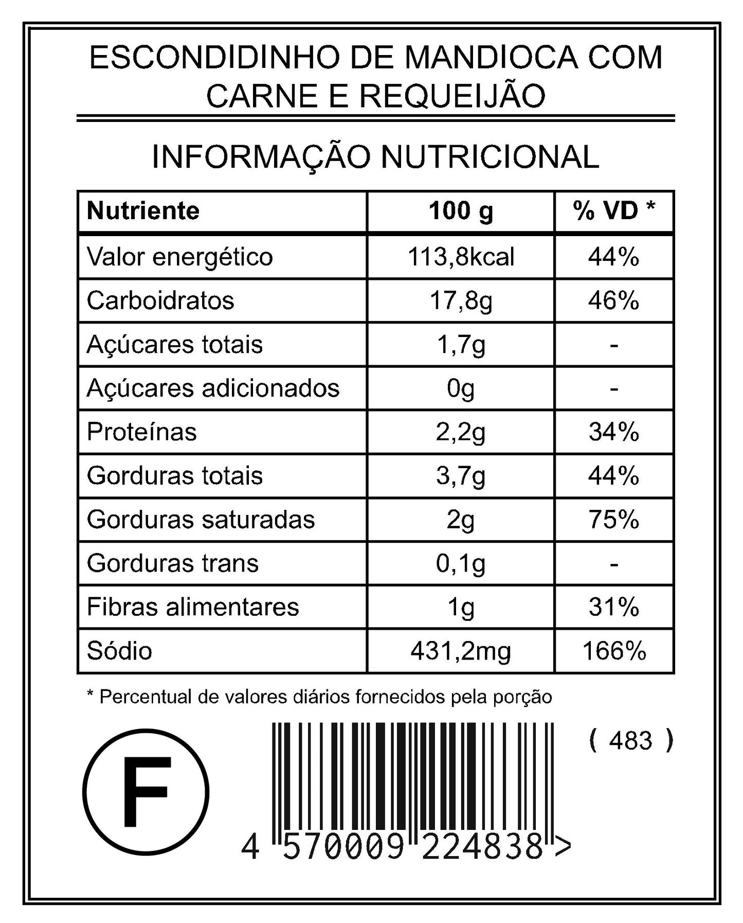 Escondidinho de Mandioca com Carne e Requeijão “Família”
