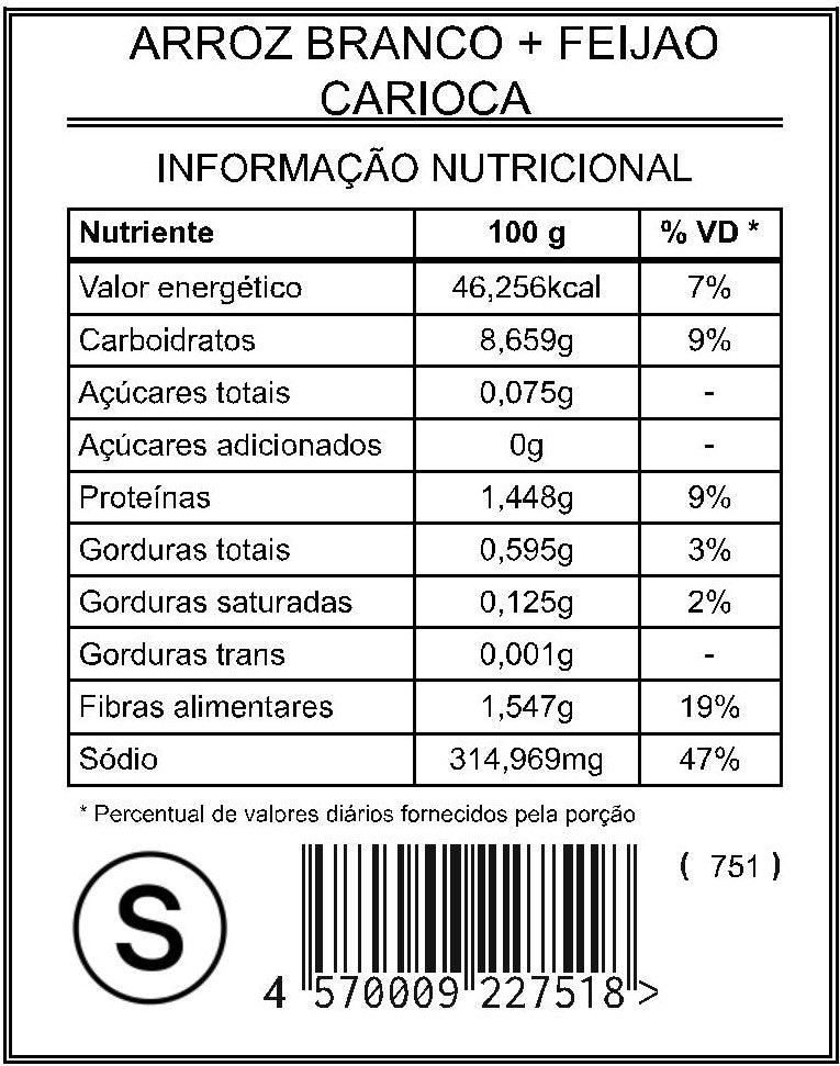 Arroz Branco + Feijão Carioca "S" - Saúde e Sabor