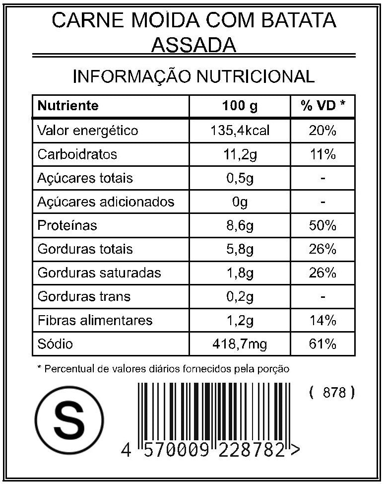 Carne Moída com Batata Assada "S" - Saúde e Sabor