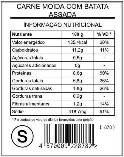 Carne Moída com Batata Assada "S" - Saúde e Sabor