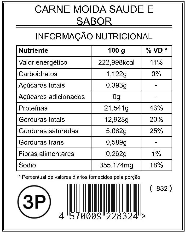 Carne Moída Saúde e Sabor (3 Porções) - Saúde e Sabor