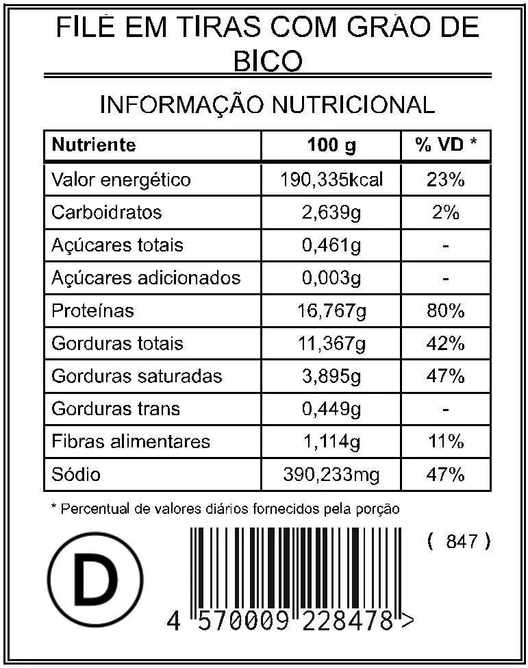 Filé em Tiras com Grão de Bico "Mistura Dupla"